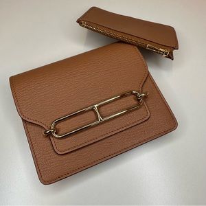 Hermès Gold Evercolor Roulis 23 Slim Wallet Permabrass Hardware, 2022
